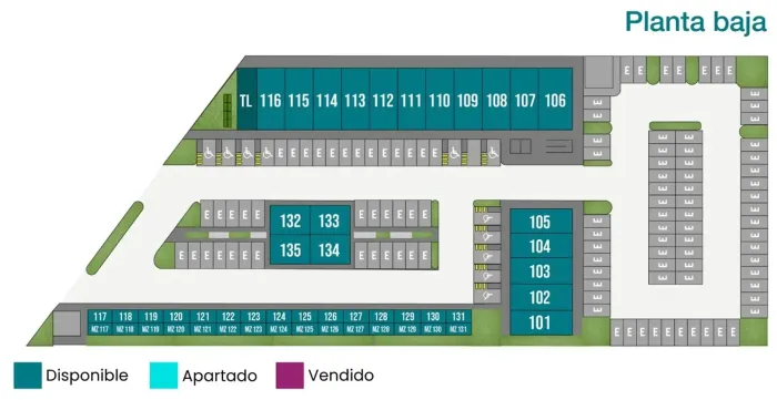Plano de disponibilidad de espacios