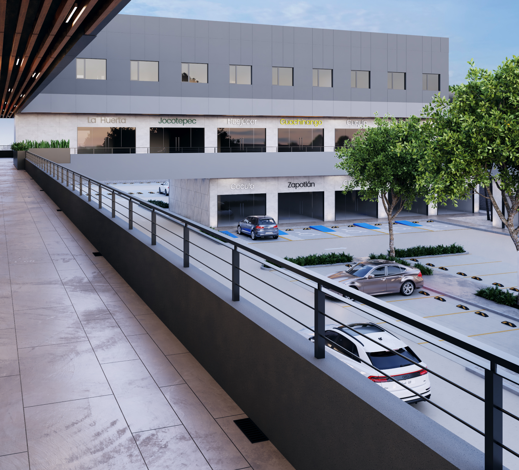 Interior de plaza comercial en Zivva Center Querétaro